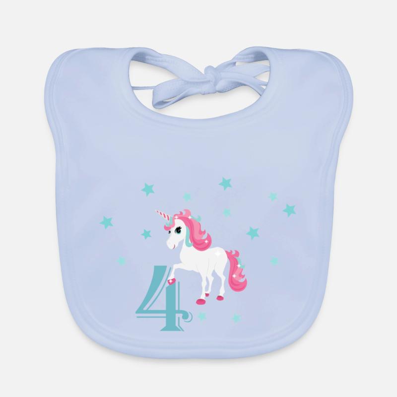 Geburtstagsshirt 4 Jahre Einhorn Mädchen Geschenk Baby Bio-Lätzchen