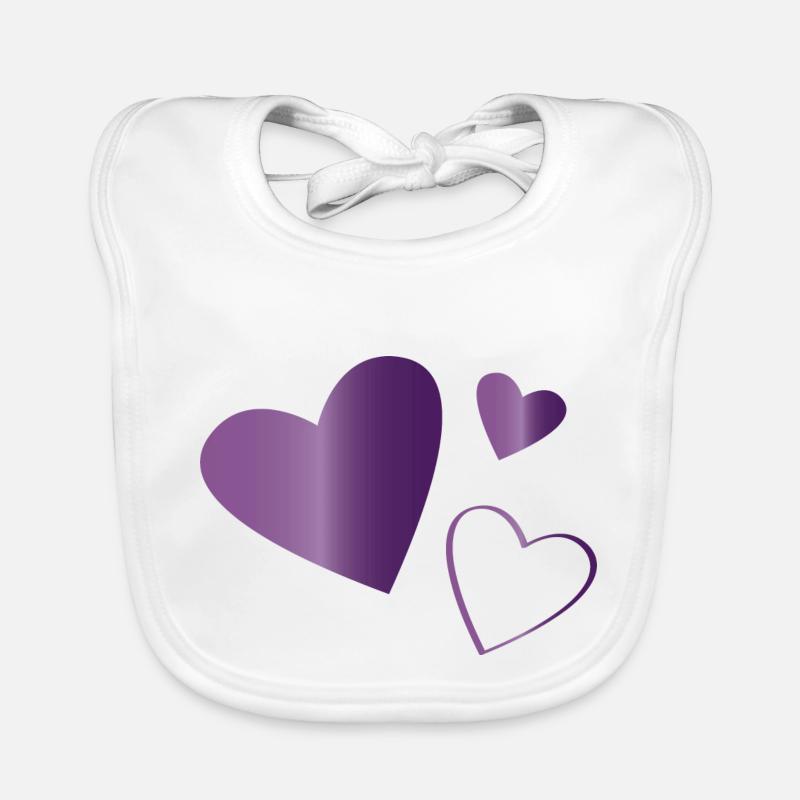 Coeurs améthyste violet Bavoir bio Bébé