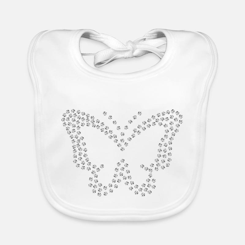 Diamond butterfly silver Organic Baby Bibs