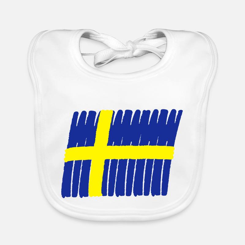 Sweden flag paint Baby Bio-Lätzchen