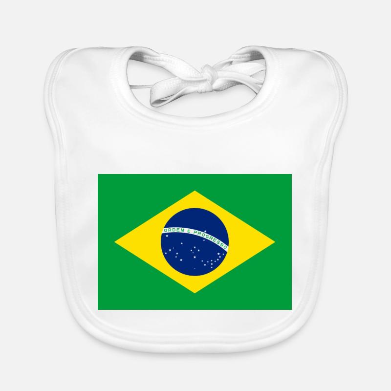 Brasil flag - Bavoir bio Bébé - blanc