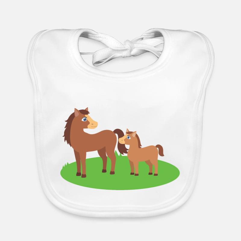Cheval Mère et enfant Bavoir bio Bébé