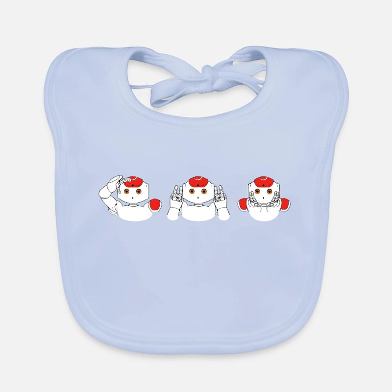 robots do not hear, see, and remain silent Organic Baby Bibs