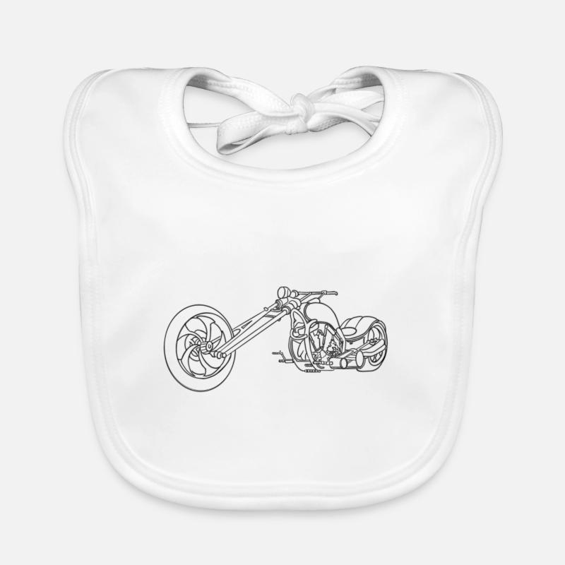 Motorrad Chopper Trike Baby Bio-Lätzchen
