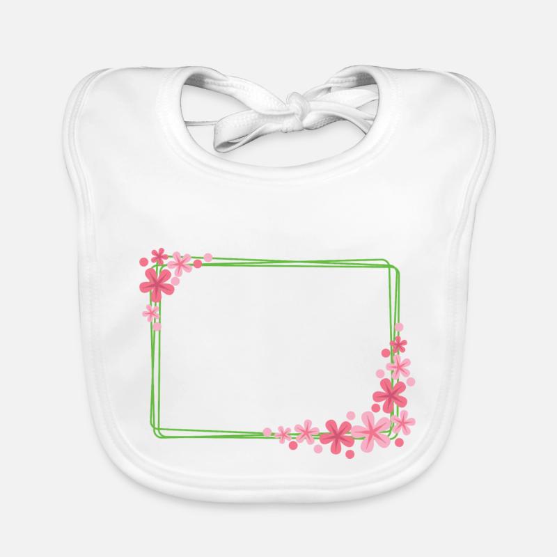 Cadre avec des fleurs Bavoir bio Bébé