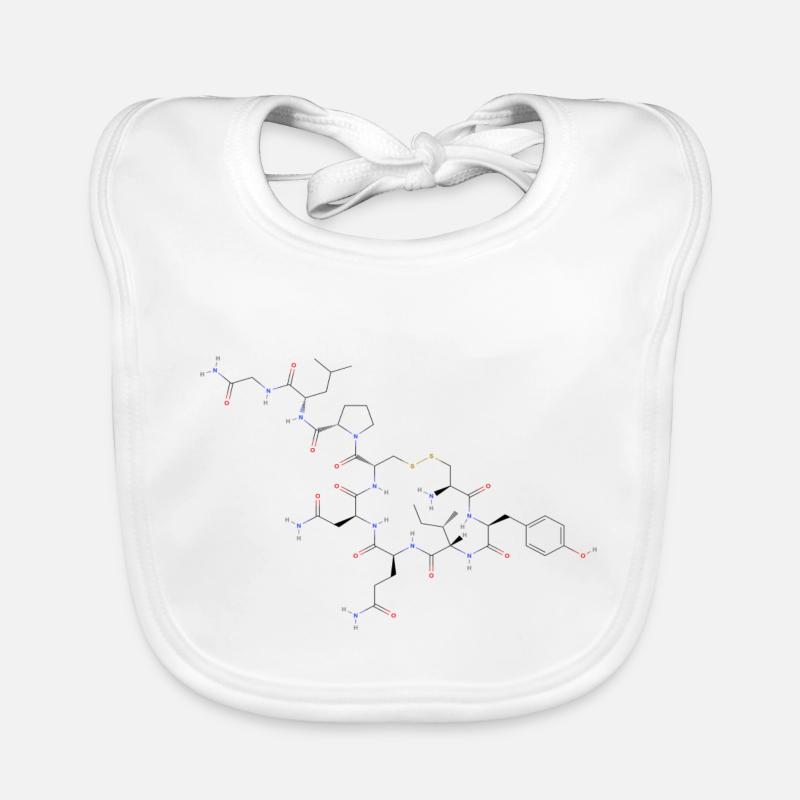 Oxytocin Molekül - Farbige Strukturformel Baby Bio-Lätzchen