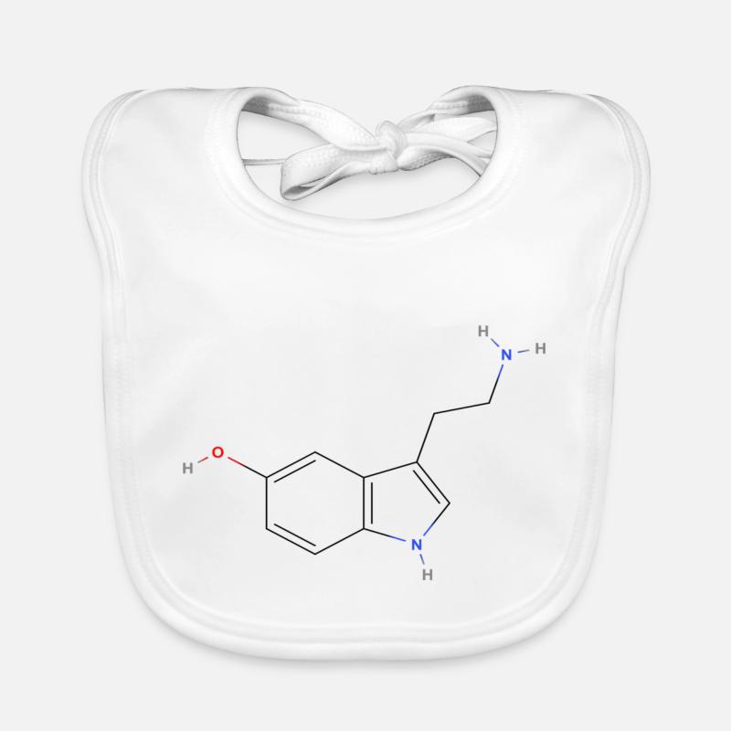 Molécule de sérotonine - Formule structurale colorée Bavoir bio Bébé