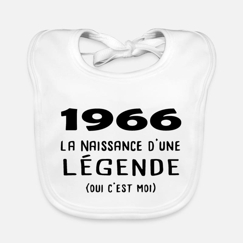 Anniversaire 1966 - Bavoir bio Bébé - blanc