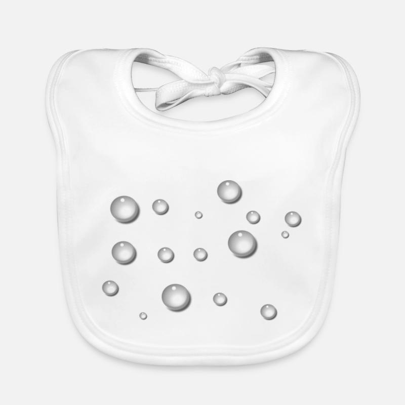 Goutte d’eau Pluie - Bavoir bio Bébé - blanc