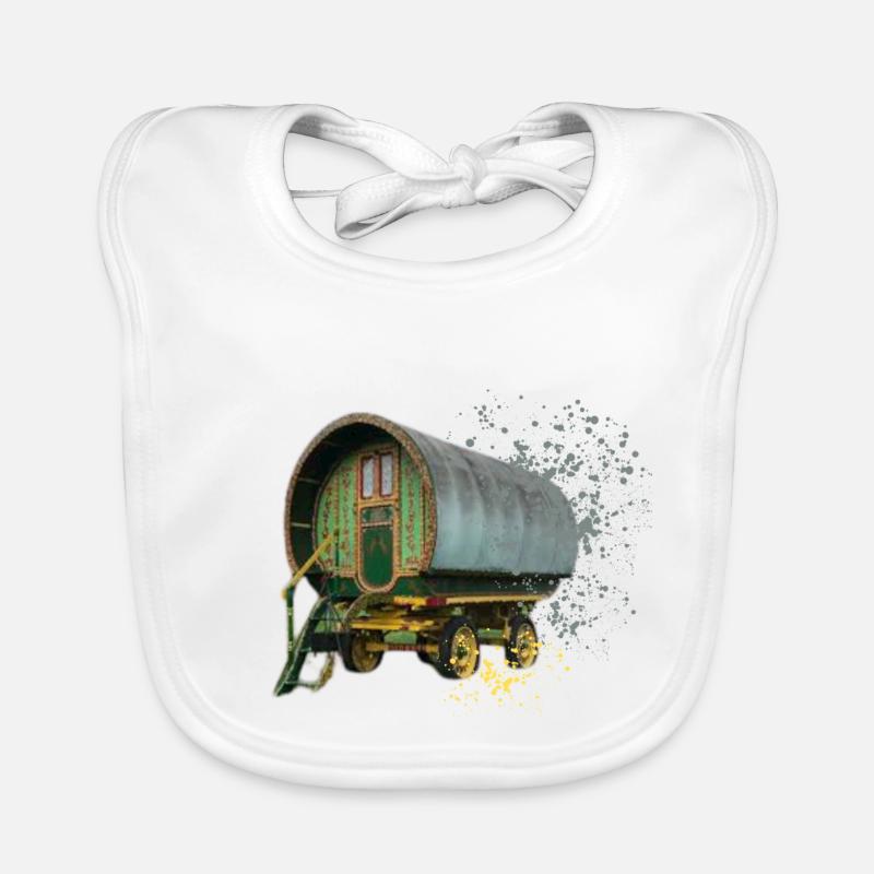 horse drawn gipsy bow-top caravan, Organic Baby Bibs