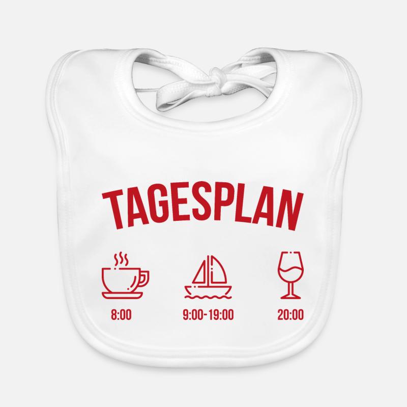 Tagesplan Geschenk Boot Segler Segelboot Baby Bio-Lätzchen