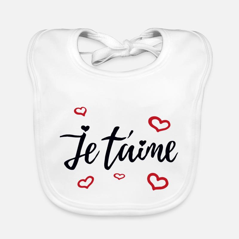 Je taime - Bavoir bio Bébé - blanc