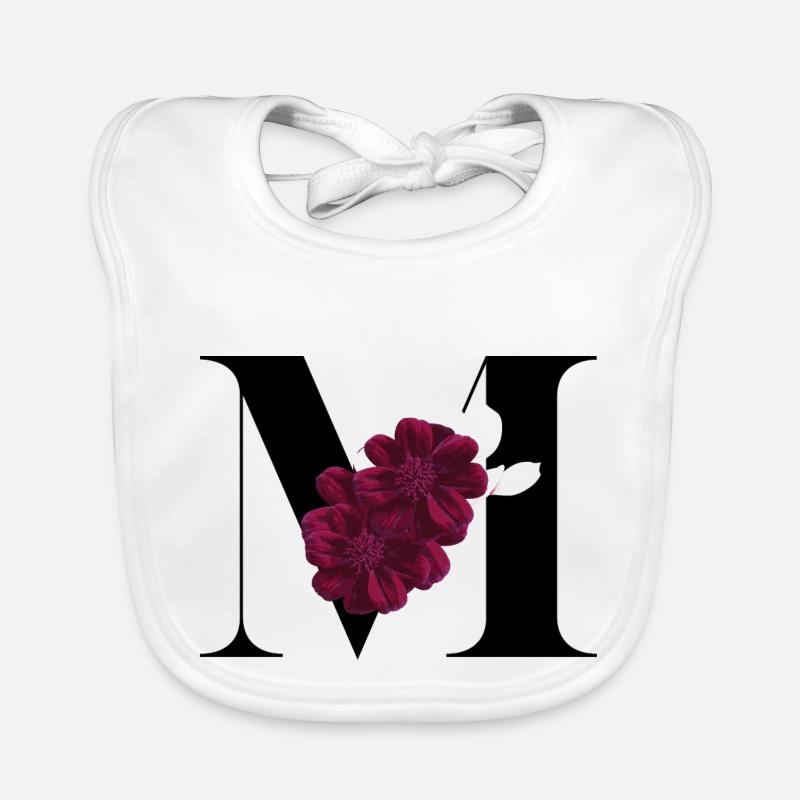 Buchstabe M blühende Baby Bio-Lätzchen