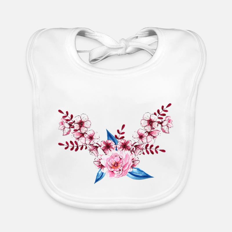 Fleur - Bavoir bio Bébé - blanc