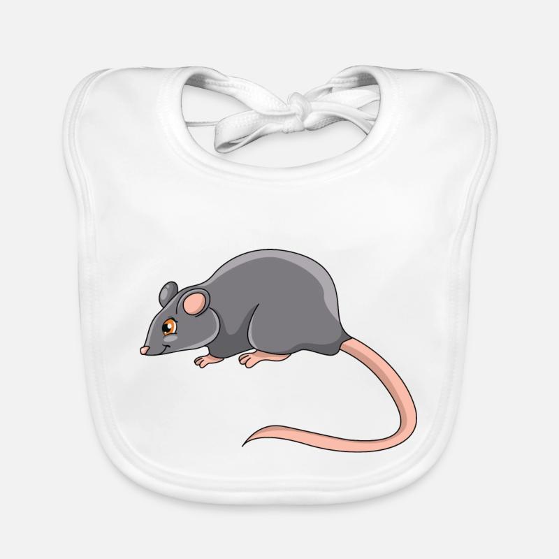 Ratte - Baby Bio-Lätzchen - Weiß