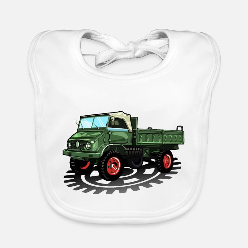 Unimog - Oldtimer - Offroad - Universal Motorgerät Baby Bio-Lätzchen