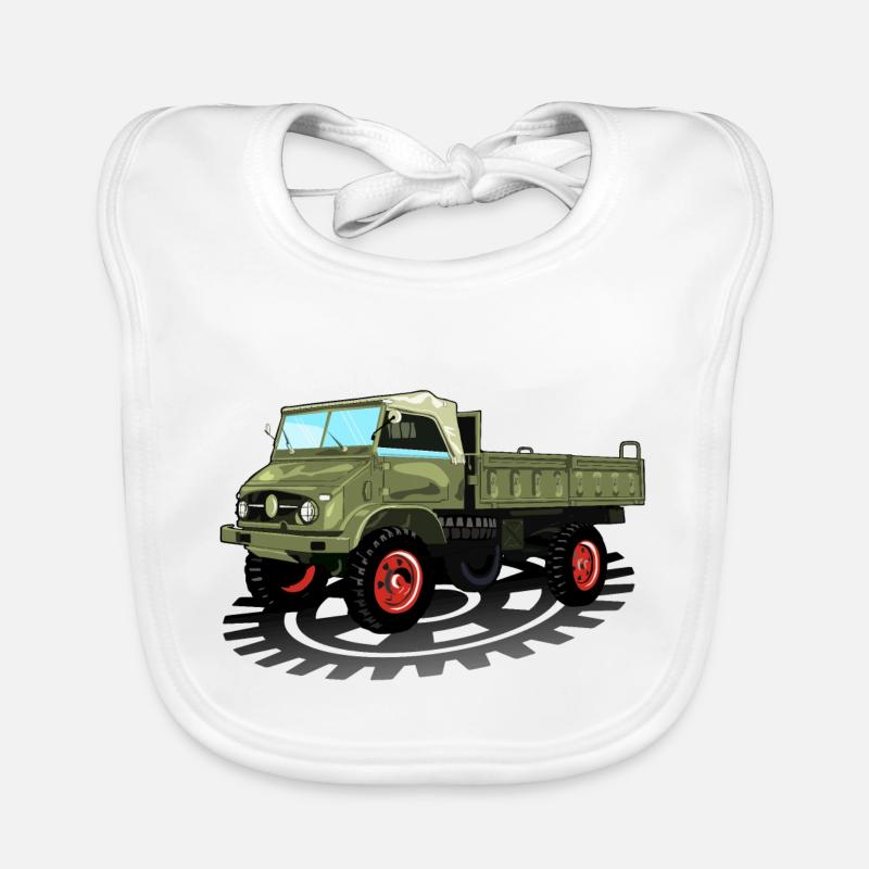 Unimog - Oldtimer - Offroad - Universal motor device Organic Baby Bibs