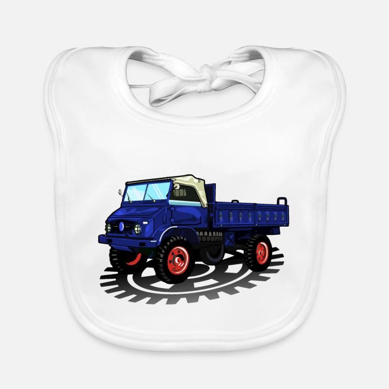 Unimog - Oldtimer - Offroad - Universal Motorgerät Baby Bio-Lätzchen