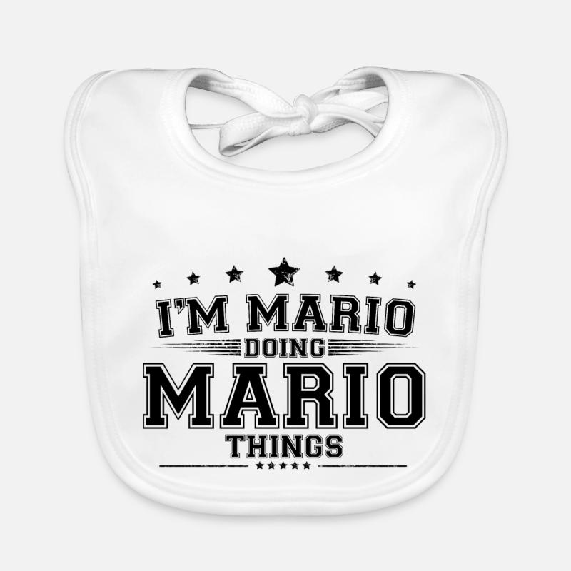 i’m Mario doing Mario things Organic Baby Bibs