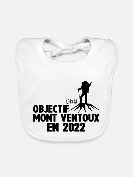 Mont Ventoux 2022 Cycliste Montagne Randonnée - Bavoir bio Bébé - blanc - Devant
