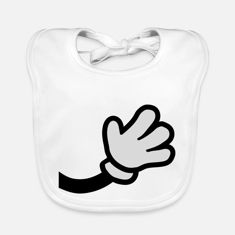 Winkende Comic Hand Baby Bio-Lätzchen