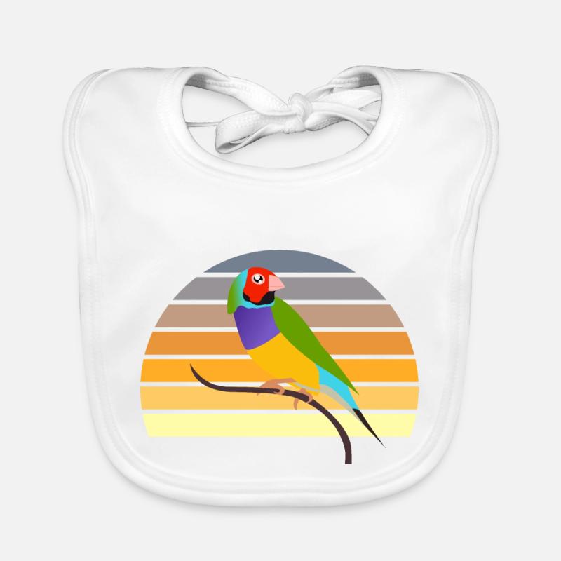 Oiseau exotique diamant de Gould - Bavoir bio Bébé - blanc