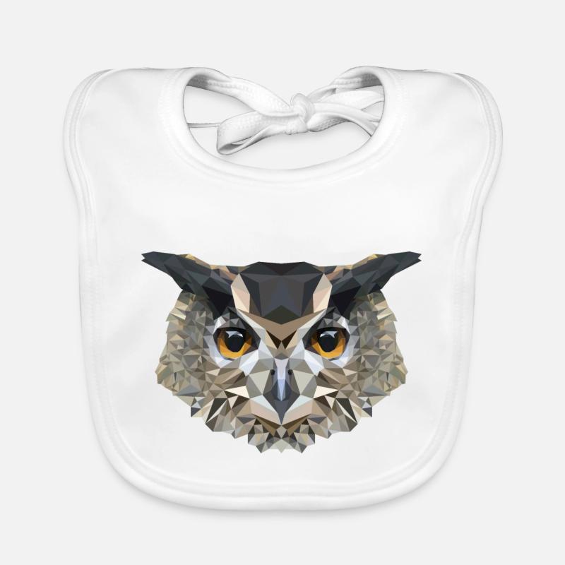 Owl Polygon Owl Organic Baby Bibs