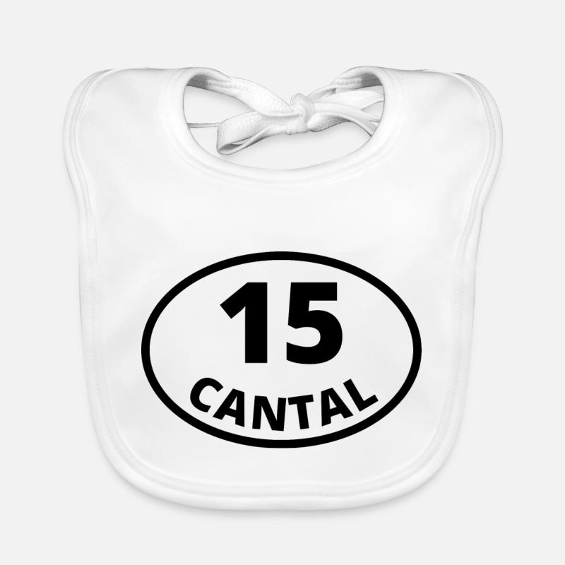 15 cantal - Bavoir bio Bébé - blanc