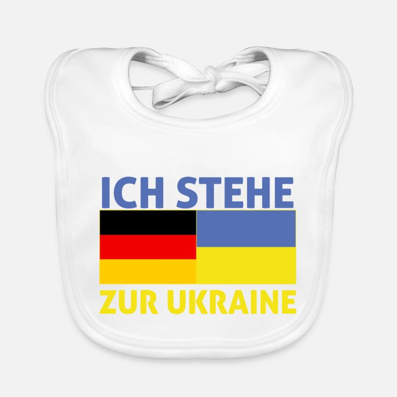 ich stehe zur ukraine -drapeau deutschland mit ukr Baby Bio-Lätzchen