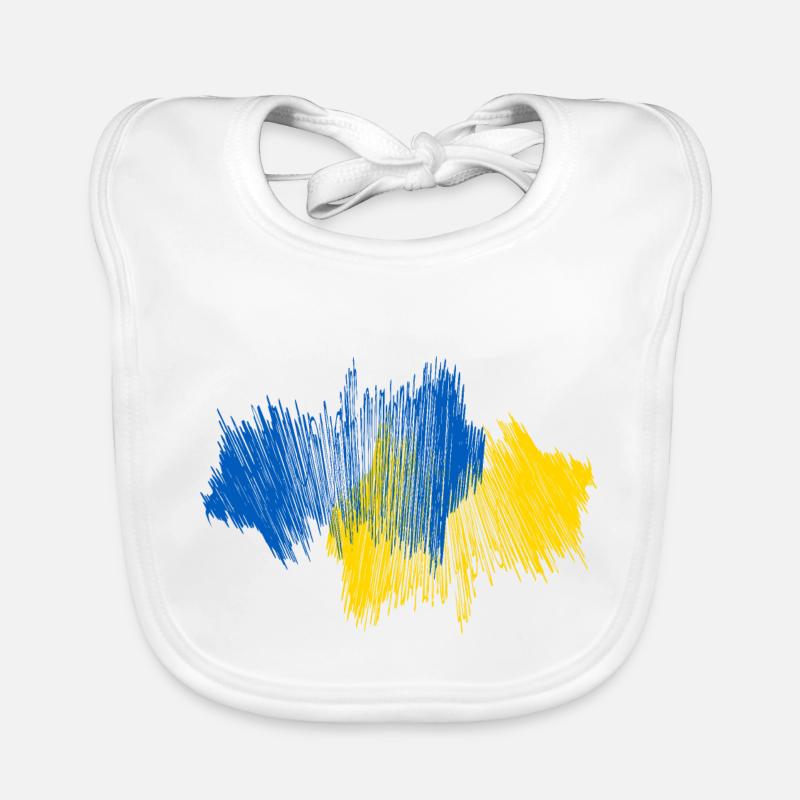 Ukraine Map Organic Baby Bibs