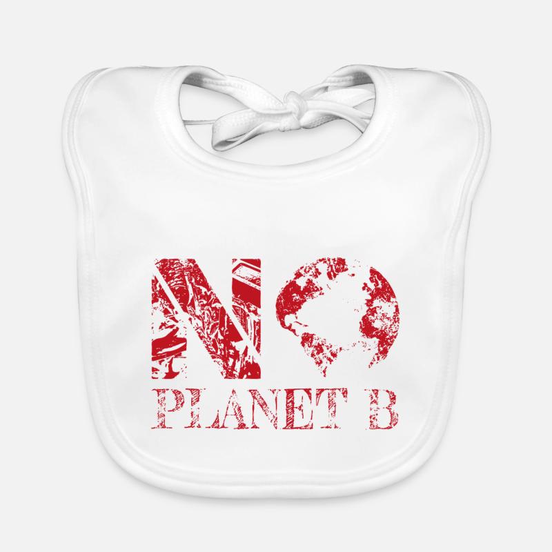 pas de planète B rouge Bavoir bio Bébé