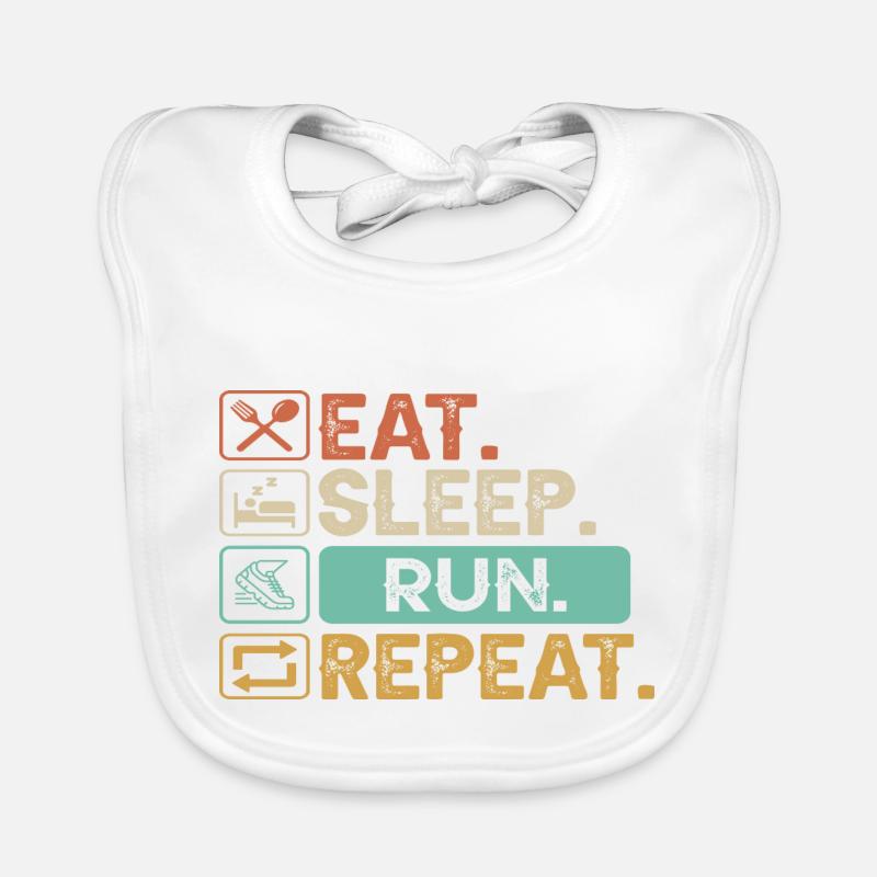 Eat Sleep Run Repeat Baby Bio-Lätzchen
