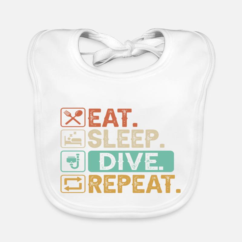Eat Sleep Dive Repeat Baby Bio-Lätzchen