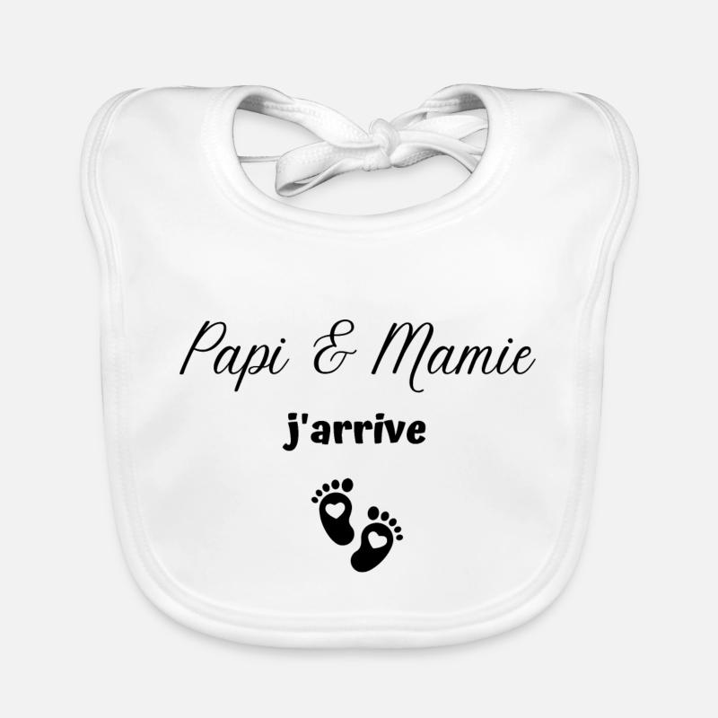papi et mamie j arrive Bavoir bio Bébé