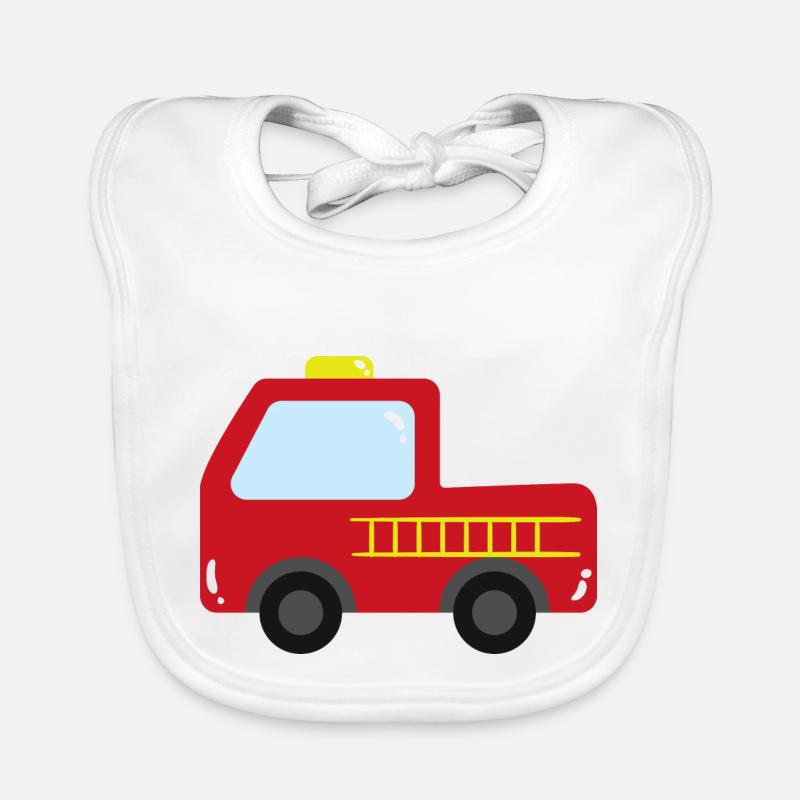 Fire Brigade Car Organic Baby Bibs