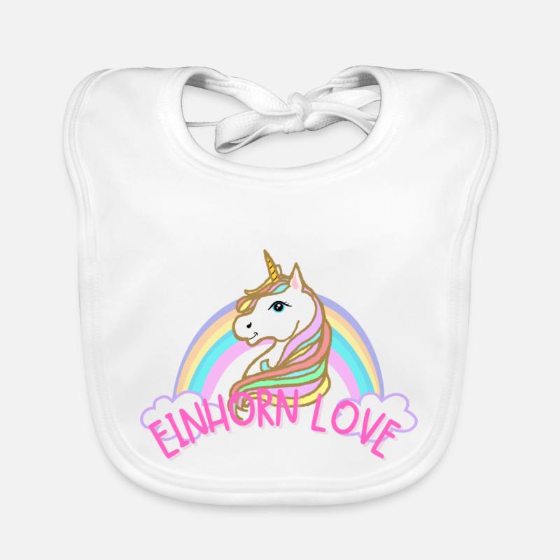 Einhorn / Buntes Einhorn Baby Bio-Lätzchen