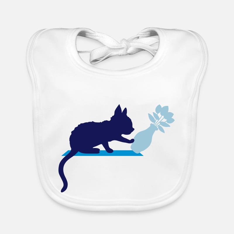 Renverser le vase à fleurs chat effronté Bavoir bio Bébé