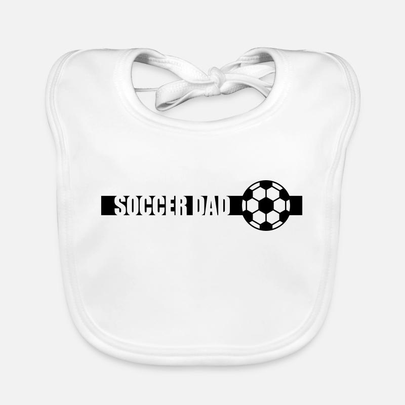 Stripe Soccer Dad Logo Organic Baby Bibs