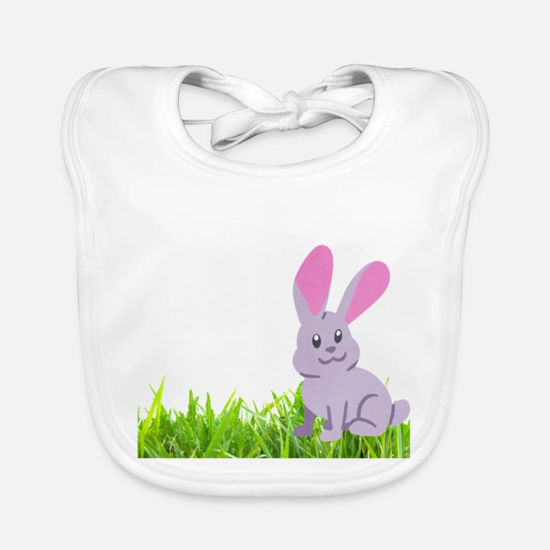 Rabbit on grass Organic Baby Bibs