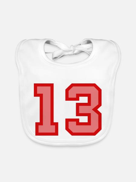 Coole Retro Retrostyle Jersey Nummer Rückennummer - Baby Bio-Lätzchen - Weiß - Vorne
