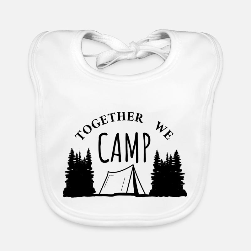 Ensemble, nous campons - Camping Trees Forest Mountains Bavoir bio Bébé