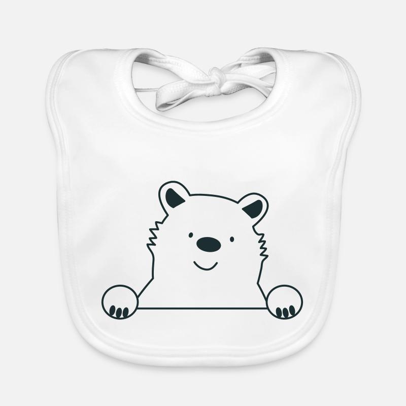 Cute peeking bear Organic Baby Bibs