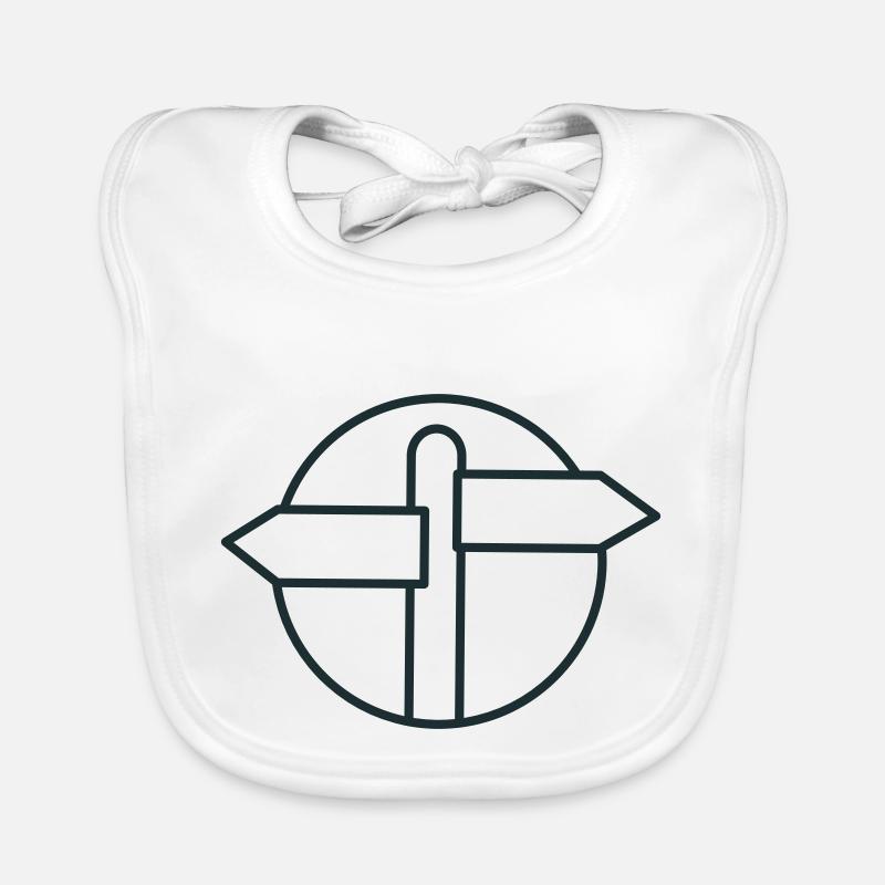 Blank direction sign in a circle Organic Baby Bibs