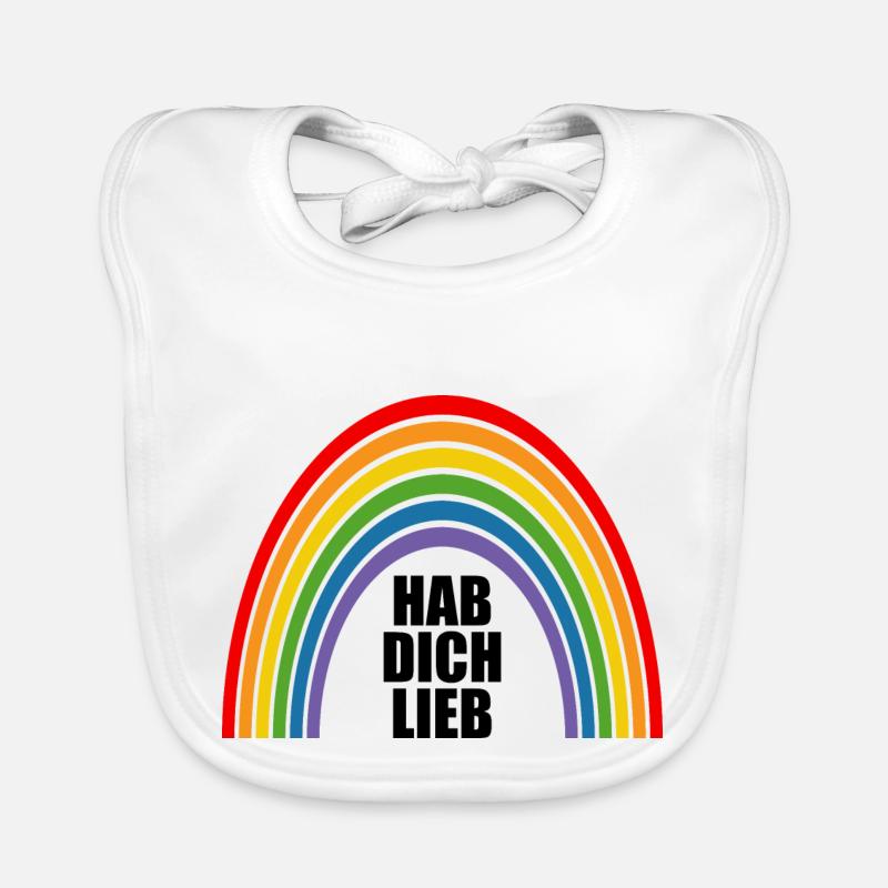 Regenbogen Hab dich lieb Baby Bio-Lätzchen