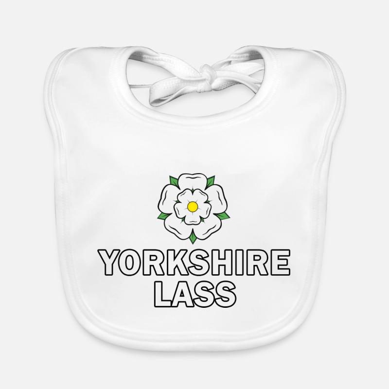 Yorkshire Lass with Yorkshire Rose Design Organic Baby Bibs