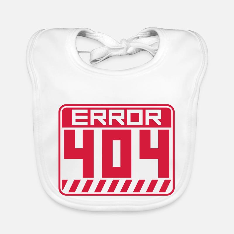 Shield Error 404 Warning Organic Baby Bibs