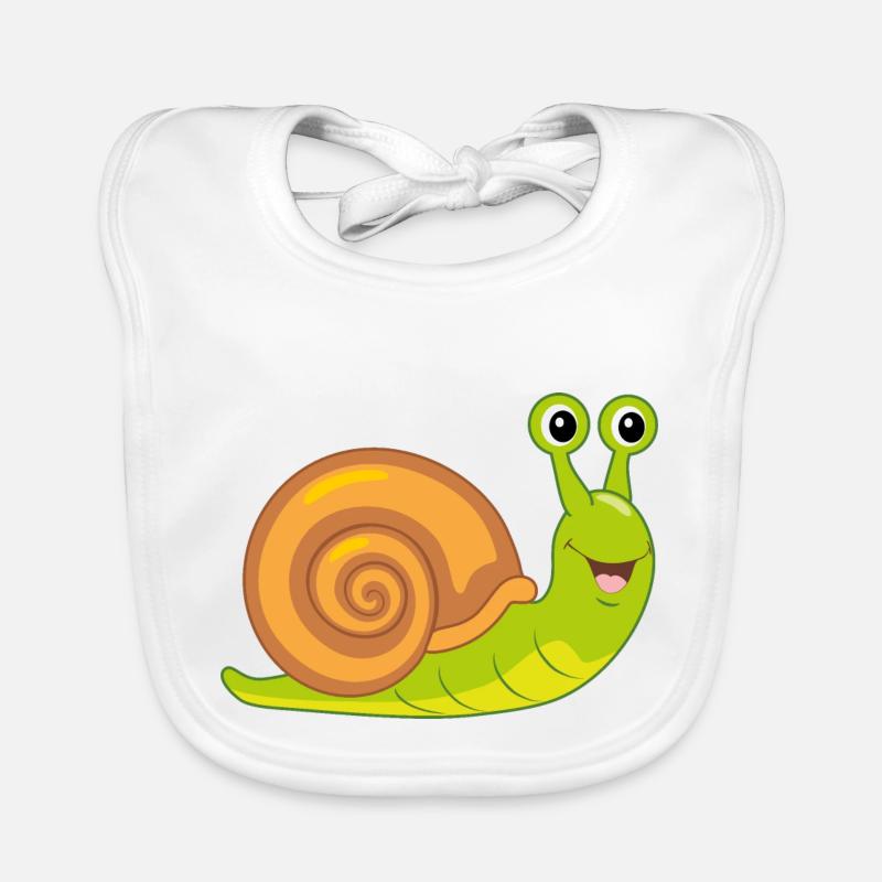 Funny smiling snail Organic Baby Bibs