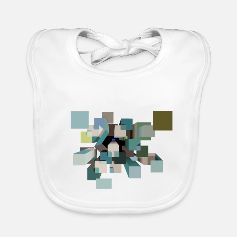Psychedelic cubes Organic Baby Bibs