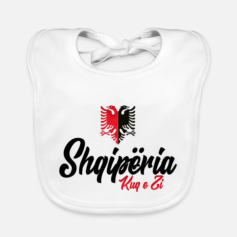 Shqiperia Kuq E Zi Design Free Organic Baby Bibs