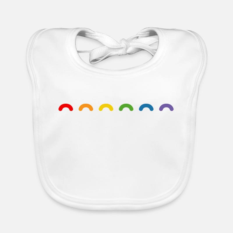 Regenbogen round rainbow - Baby Bio-Lätzchen - Weiß